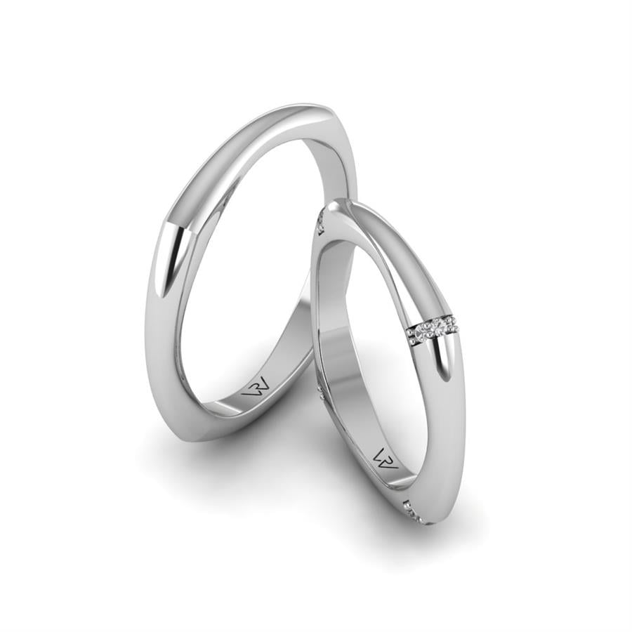 Alliances en argent couple Great Round Argent