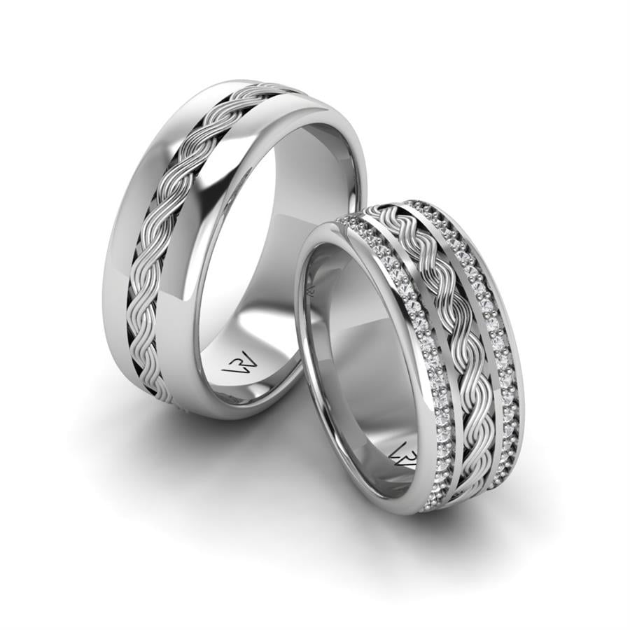Alliances en argent couple Lavendi Argent
