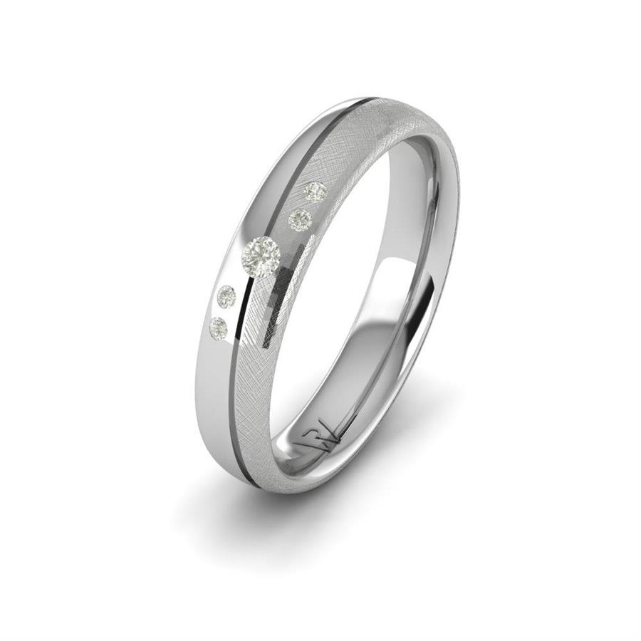 Alliances Femme en Platine Cherishcarve Cristal de Swarovski