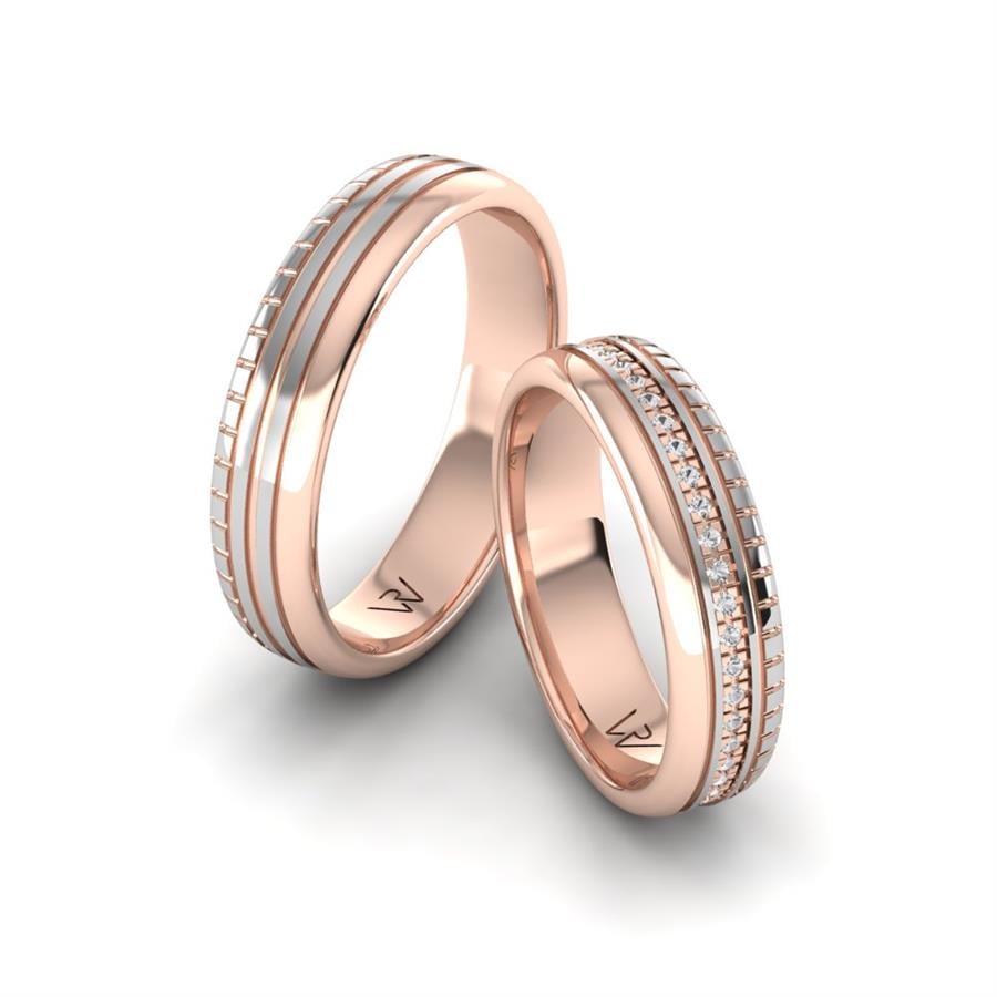 Alliances modernes Alluring World Or Blanc Et Rose