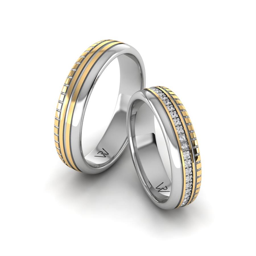 Alluring World Modern Wedding Rings Yellow And White Gold