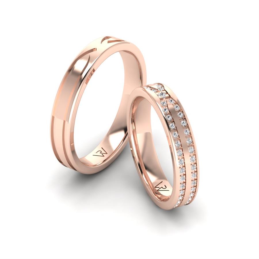 Modern Wedding Rings Aromaflor Rose Gold