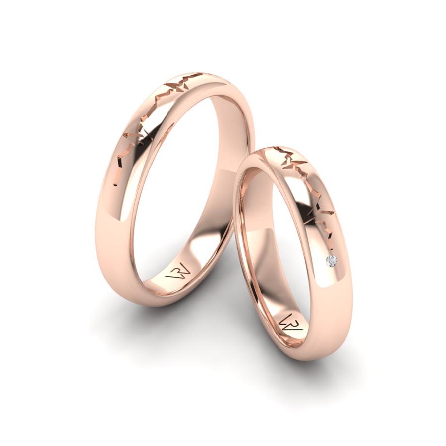Alliances Modernes Brillance Or Rose