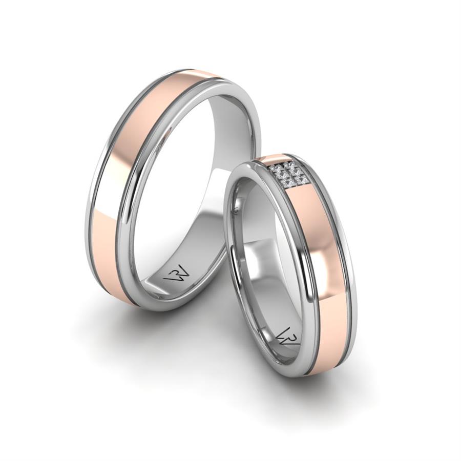 Alliances modernes Charming Choice Or Blanc Et Rose