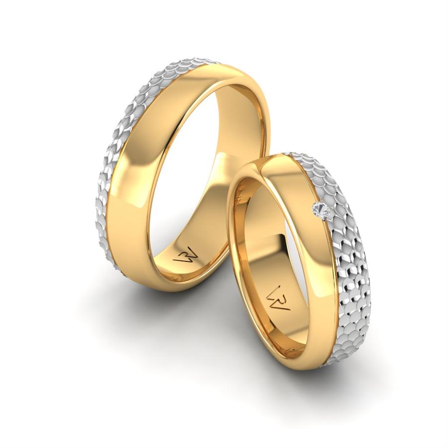 Alliances modernes Charming Cloud Or Jaune Et Blanc