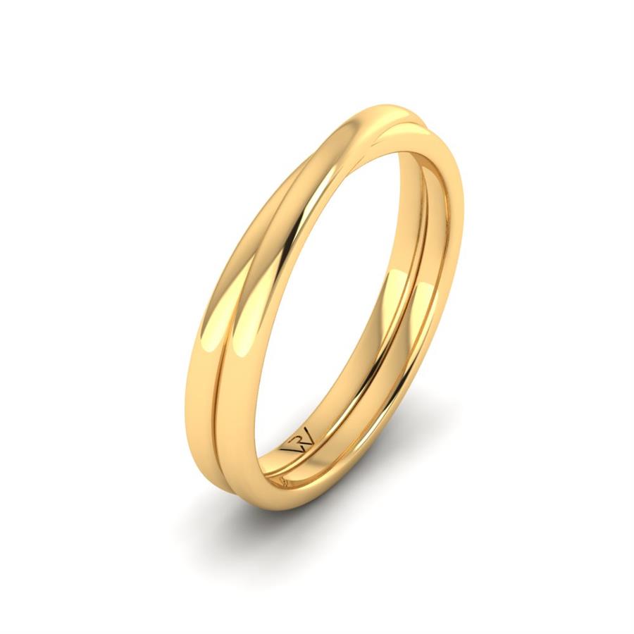 Modern wedding rings for men Adriana Yellow Gold