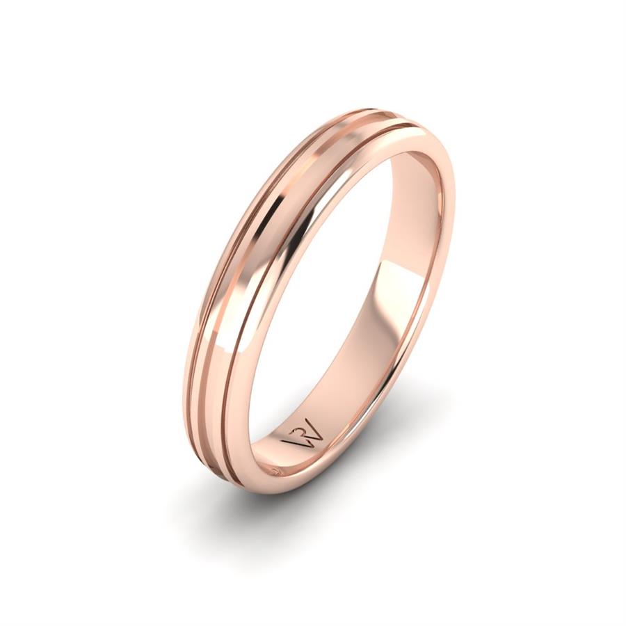 Alliances modernes homme Amazing Dimension Basic Or Rose