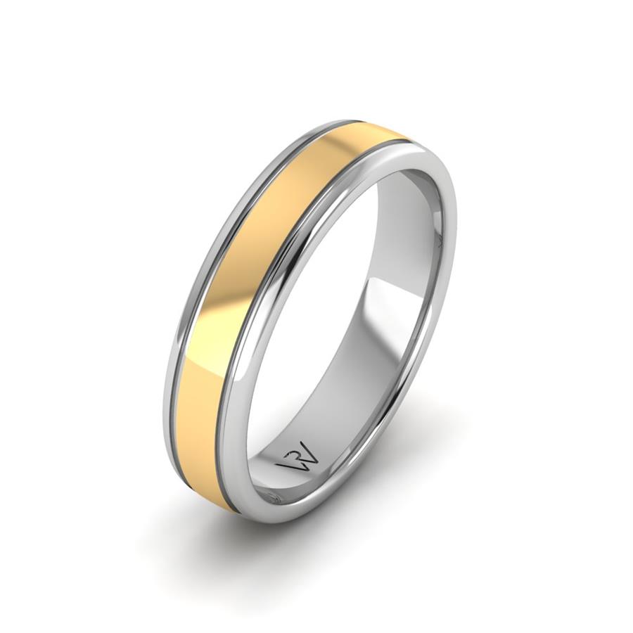 Alliances modernes homme Charming Choice Or Blanc Et Jaune