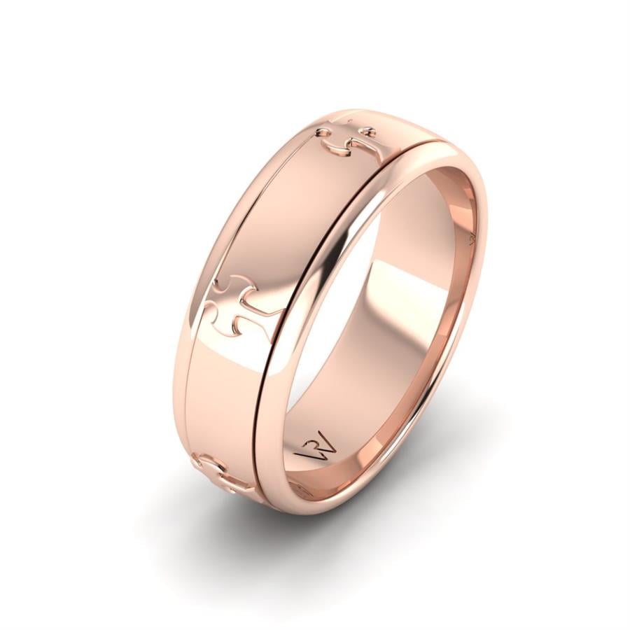 Modern wedding rings for men Golden Perfection Rose Gold