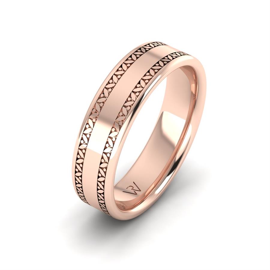 Alliances modernes homme Jeanne Or Rose