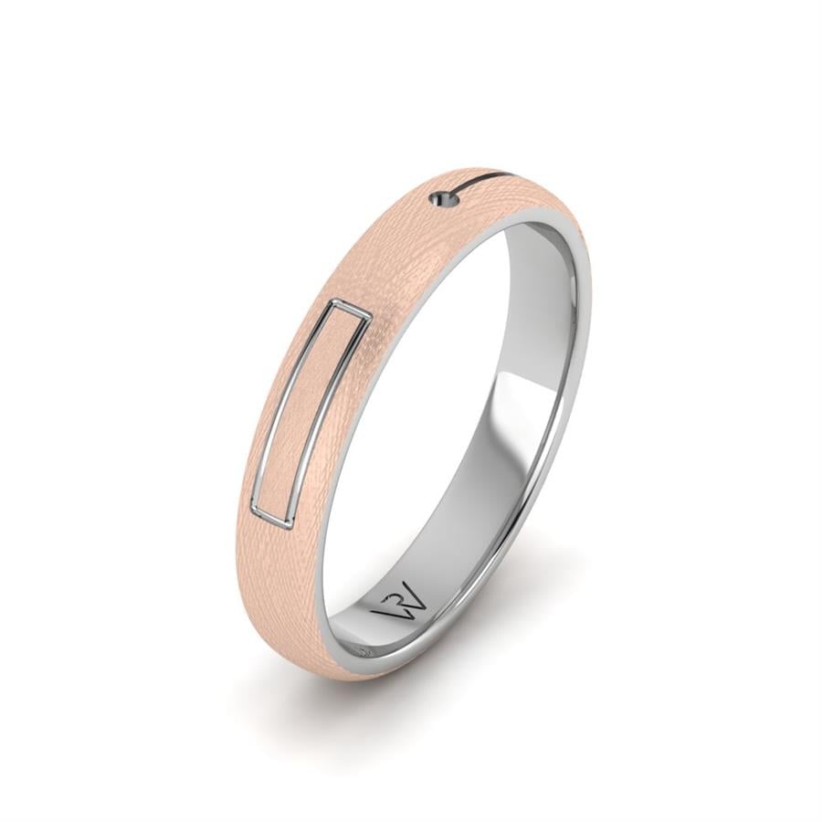 Alliances modernes homme Level Or Rose Et Blanc