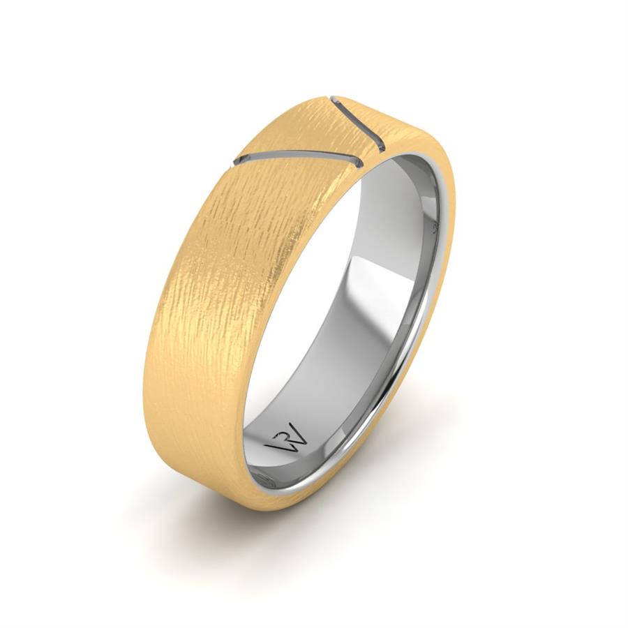 Modern Men's Wedding Rings Nontraditional Yellow And White Gold