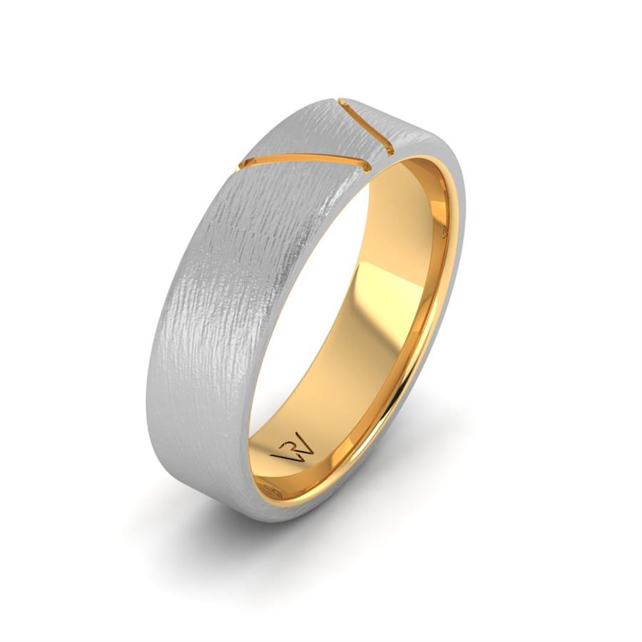 Modern wedding rings for men Nontraditional White And Yellow Gold