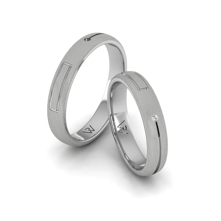Modern Wedding Rings Level White Gold