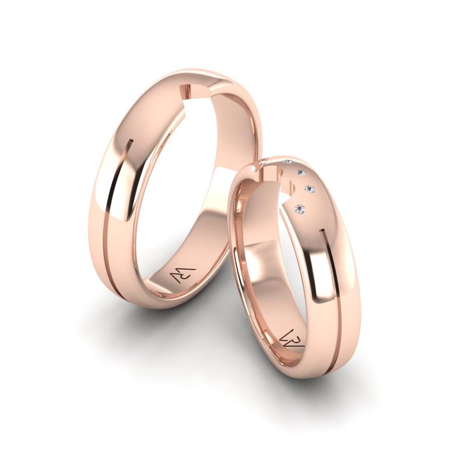 Alliances modernes romantic Image Or Rose