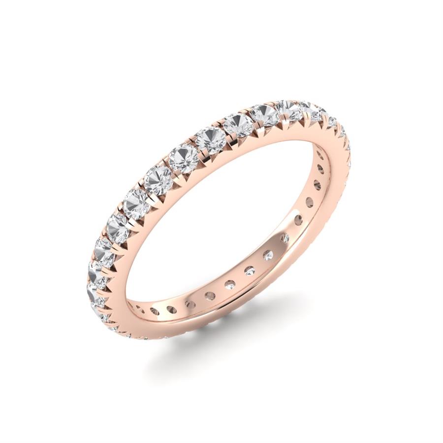 Bagues Amélia Argent Plaqué Or Rose Diamant 1.2 ct