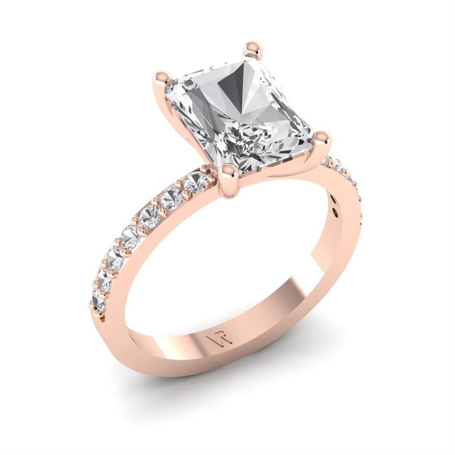 Bagues Clarté Argent Plaqué Or Rose Oxyde de zirconium 2.3 ct