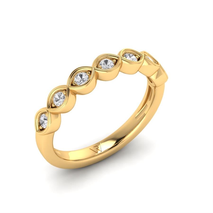 Bagues Elan Argent Plaqué Or Jaune Oxyde de zirconium 0.25 ct