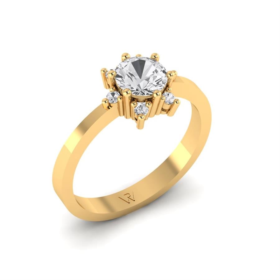 Bagues Floréa Argent Plaqué Or Jaune Oxyde de zirconium 0.85 ct