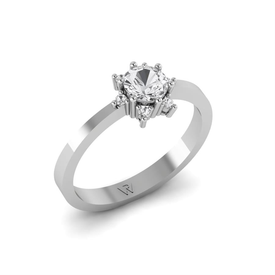 Bagues Floréa Argent Rhodié Blanc Oxyde de zirconium 0.65 ct