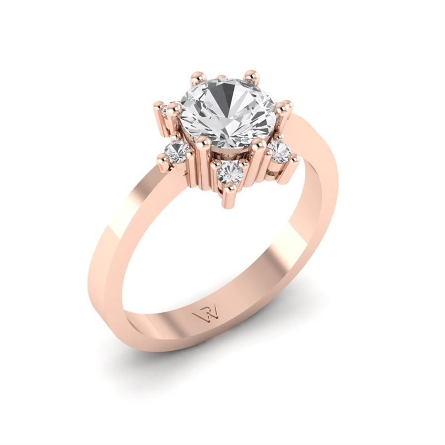 Bagues Floréa Or Rose Oxyde de zirconium 1.15 ct