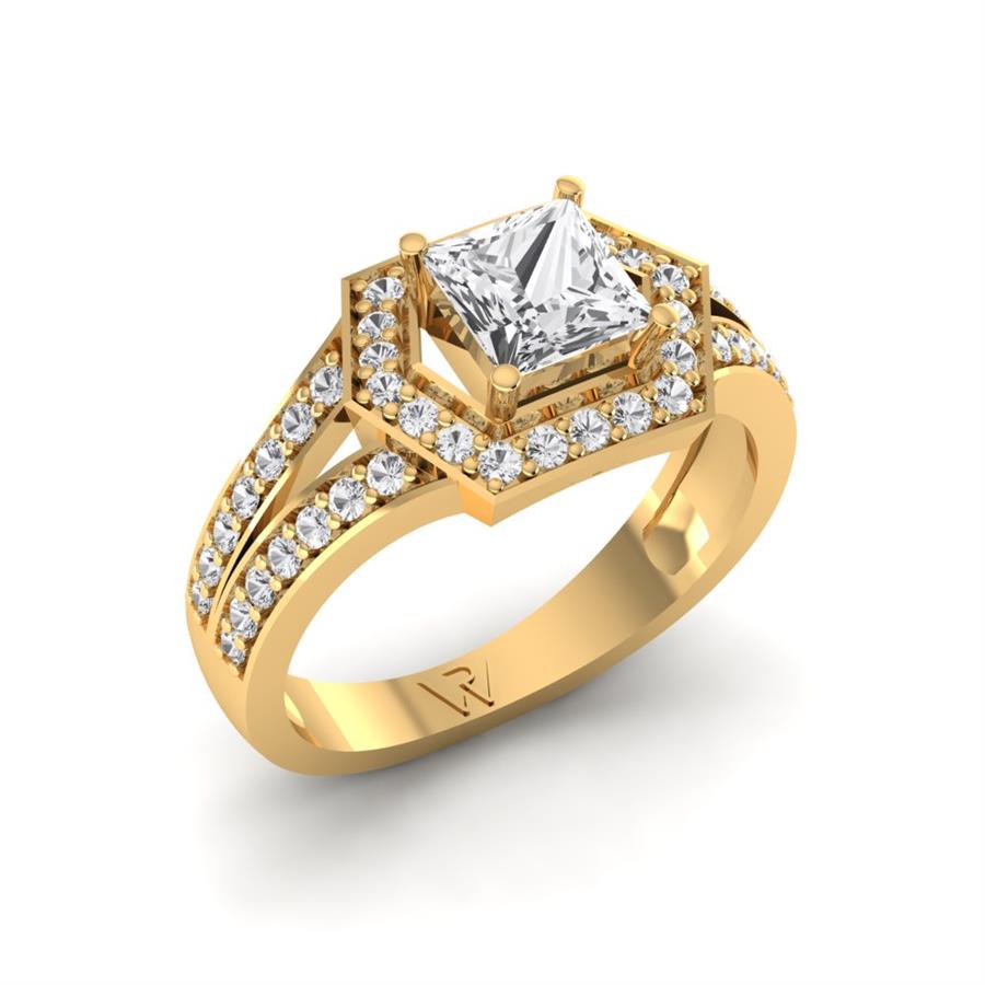 Bagues Impériale Argent Plaqué Or Jaune Oxyde de zirconium 1.3 ct