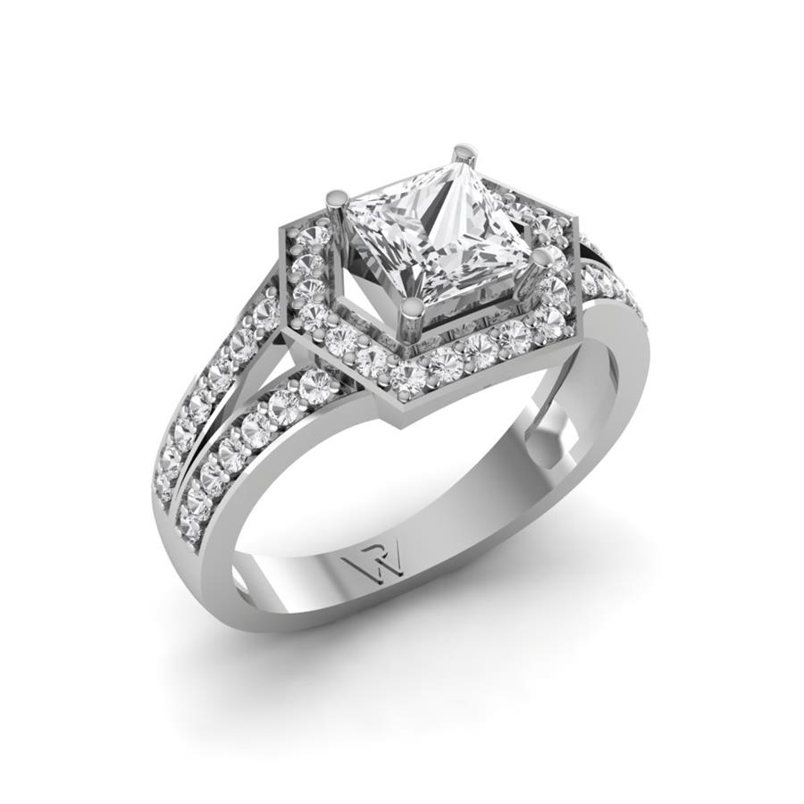 Bagues Impériale Argent Rhodié Blanc Oxyde de zirconium 1.3 ct