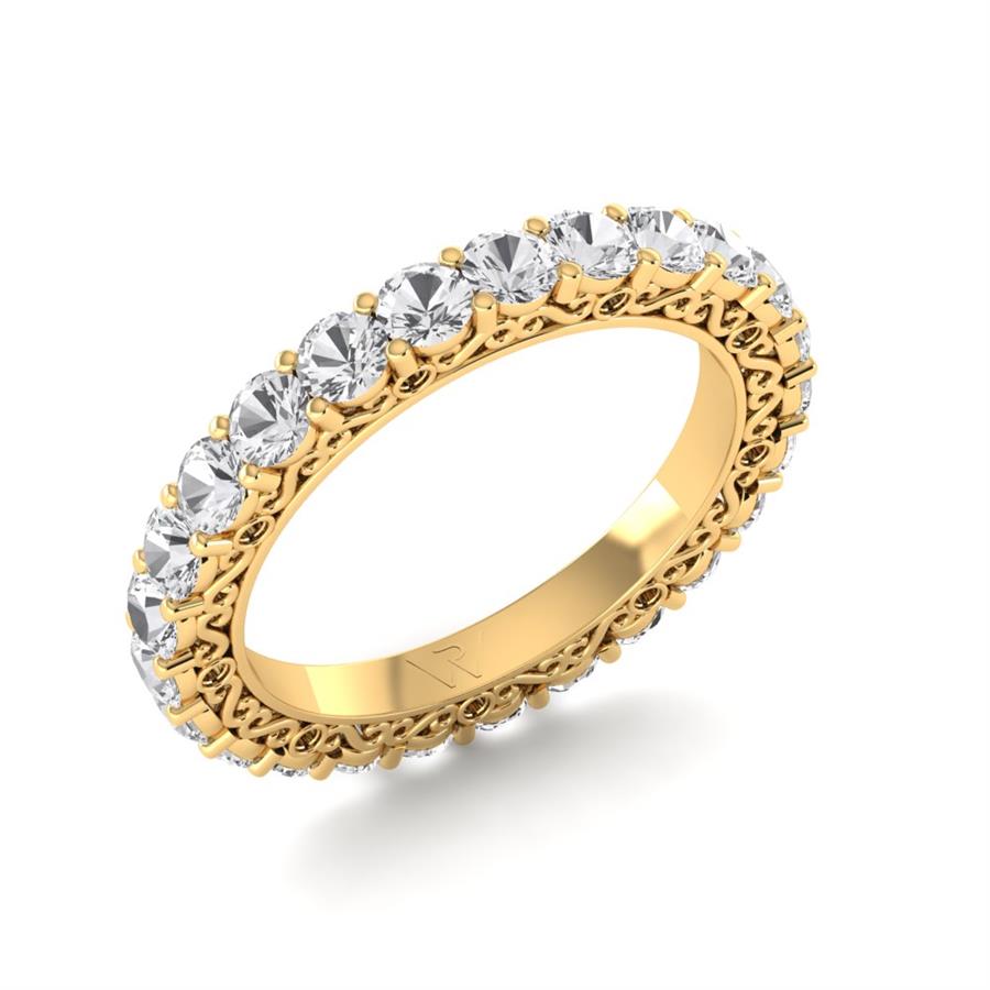 Bagues Infinity Argent Plaqué Or Jaune Diamant 2.5 ct