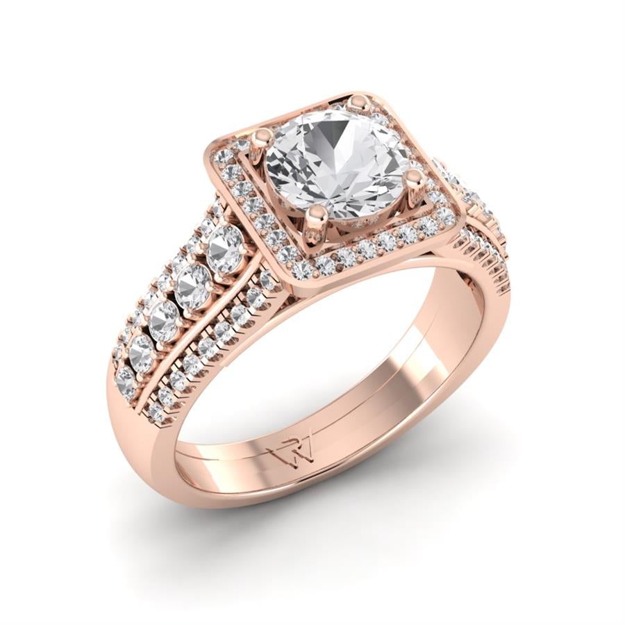 Bagues Majesté Argent Plaqué Or Rose Oxyde de zirconium 1 ct