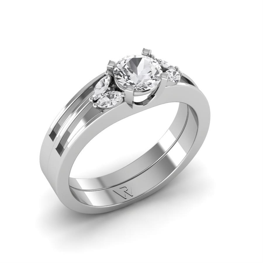 Bagues Natura Or Blanc Oxyde de zirconium 0.60 ct