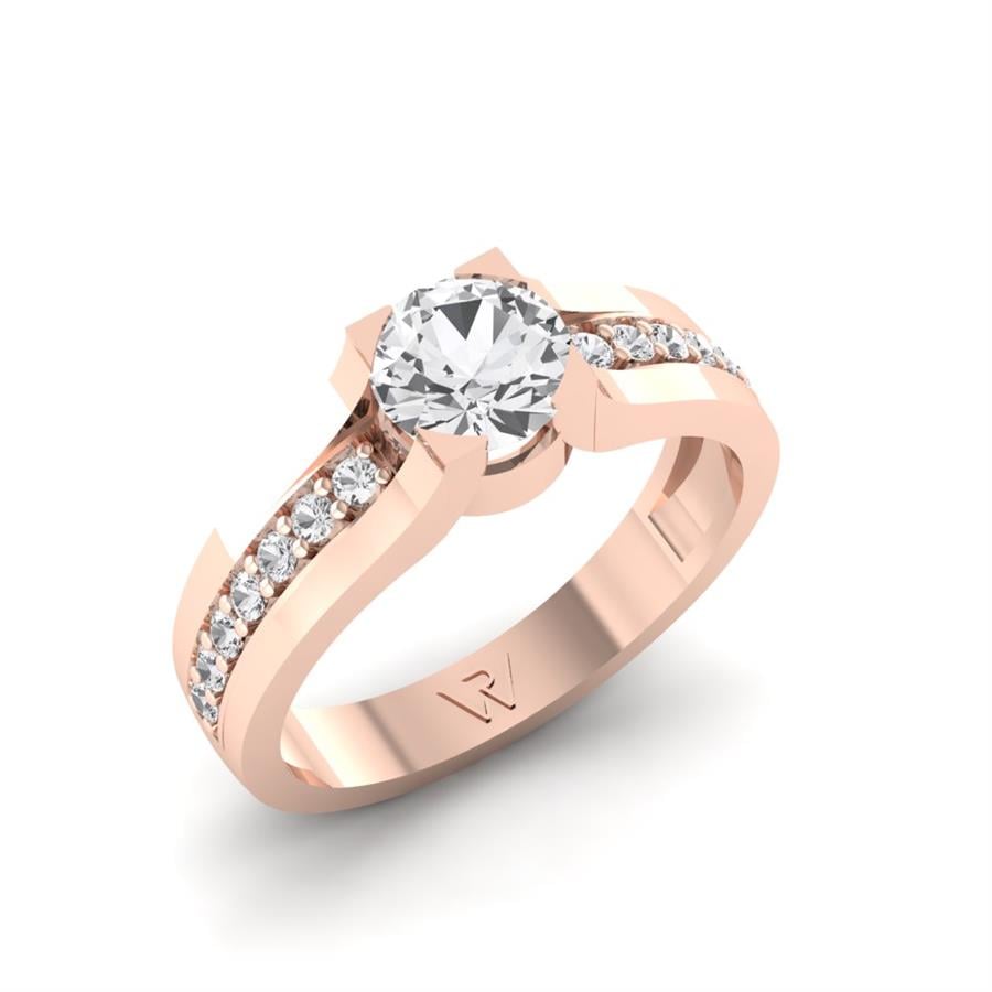 Bagues Précieuse Argent Plaqué Or Rose Oxyde de zirconium 1 ct