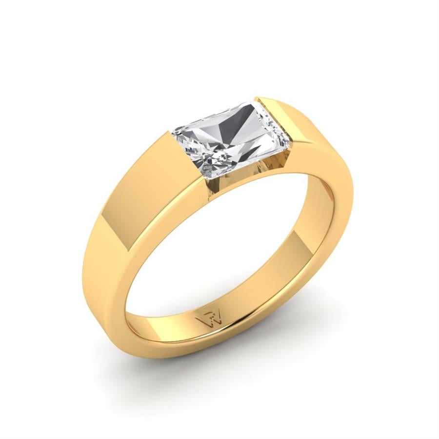 Bagues Radiante Argent Plaqué Or Jaune Oxyde de zirconium 1 ct