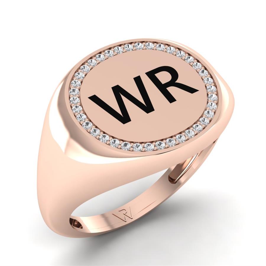 Bagues Thalia Argent Plaqué Or Rose Oxyde de zirconium 0.20 ct