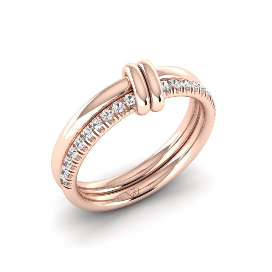 Bagues Uni Or Rose Diamant 0.20 ct