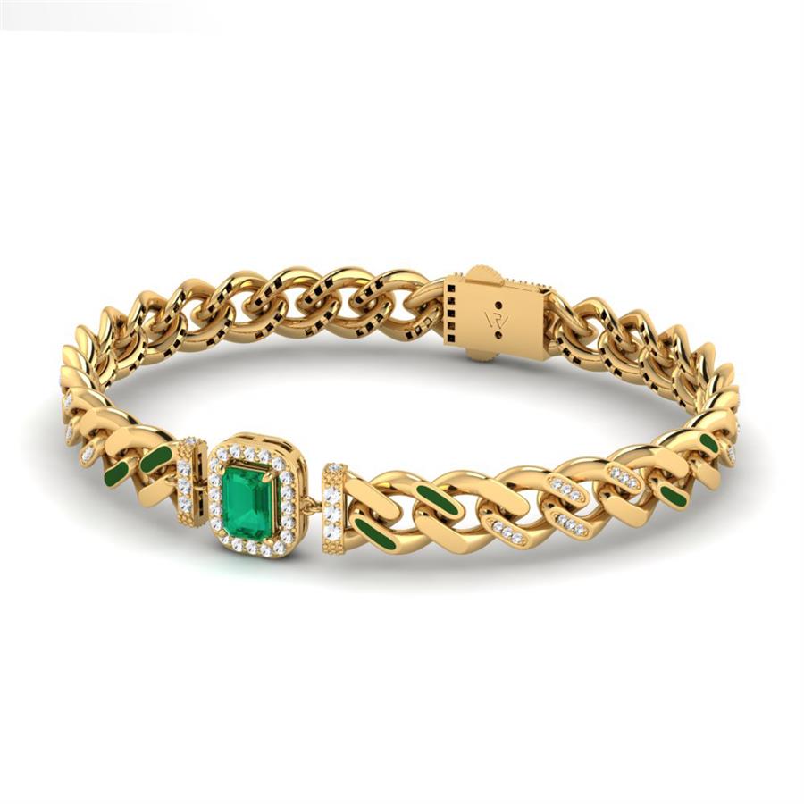 Bracelets Royal Argent Yellow - Vert Émeraude