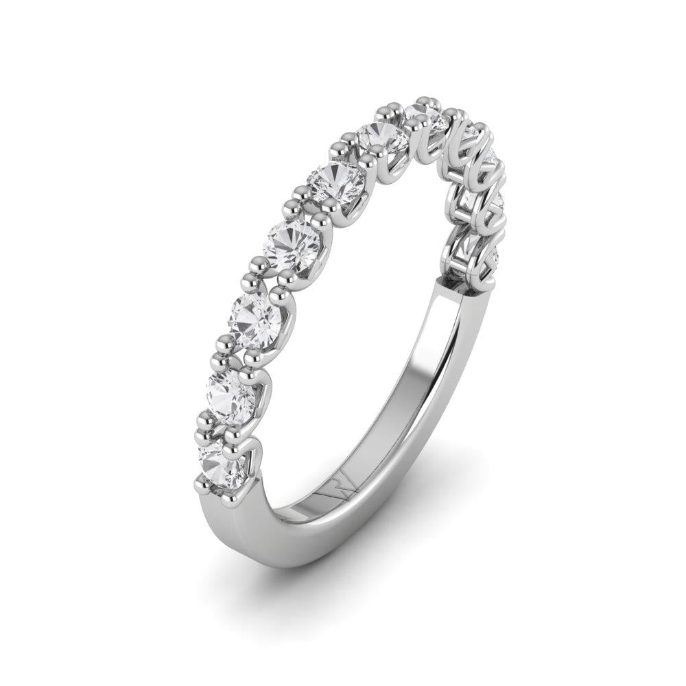 Modern men's wedding rings Heart White Gold Dalloz Stone