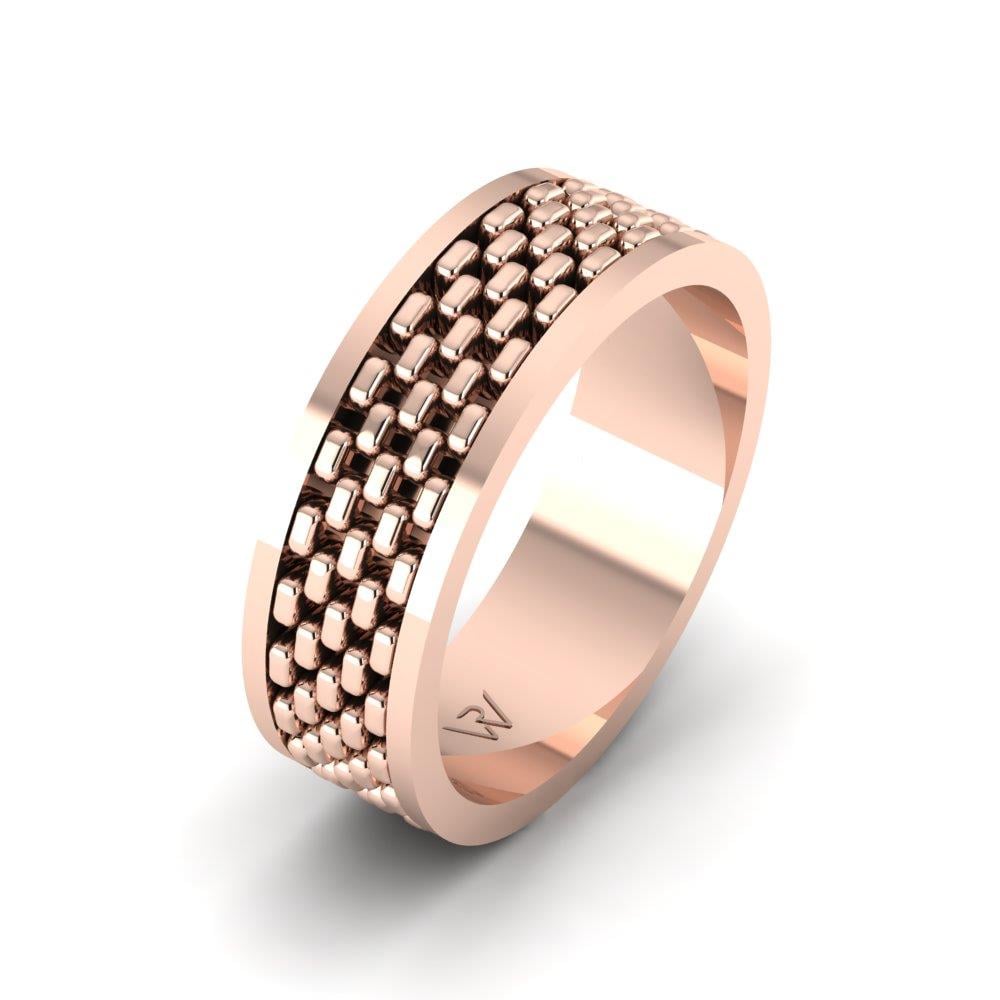 Modern wedding rings for men Soft Rose Gold 