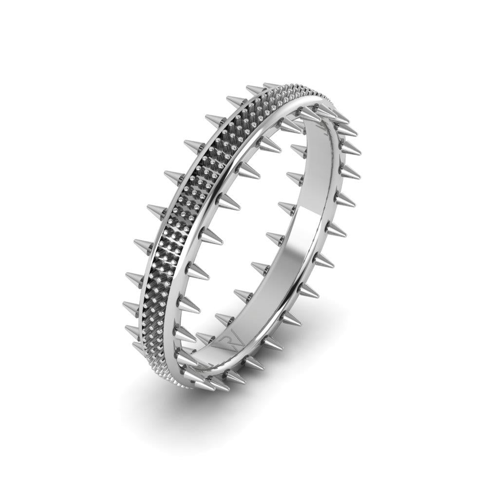 Modern wedding rings for men Paradis White Gold 