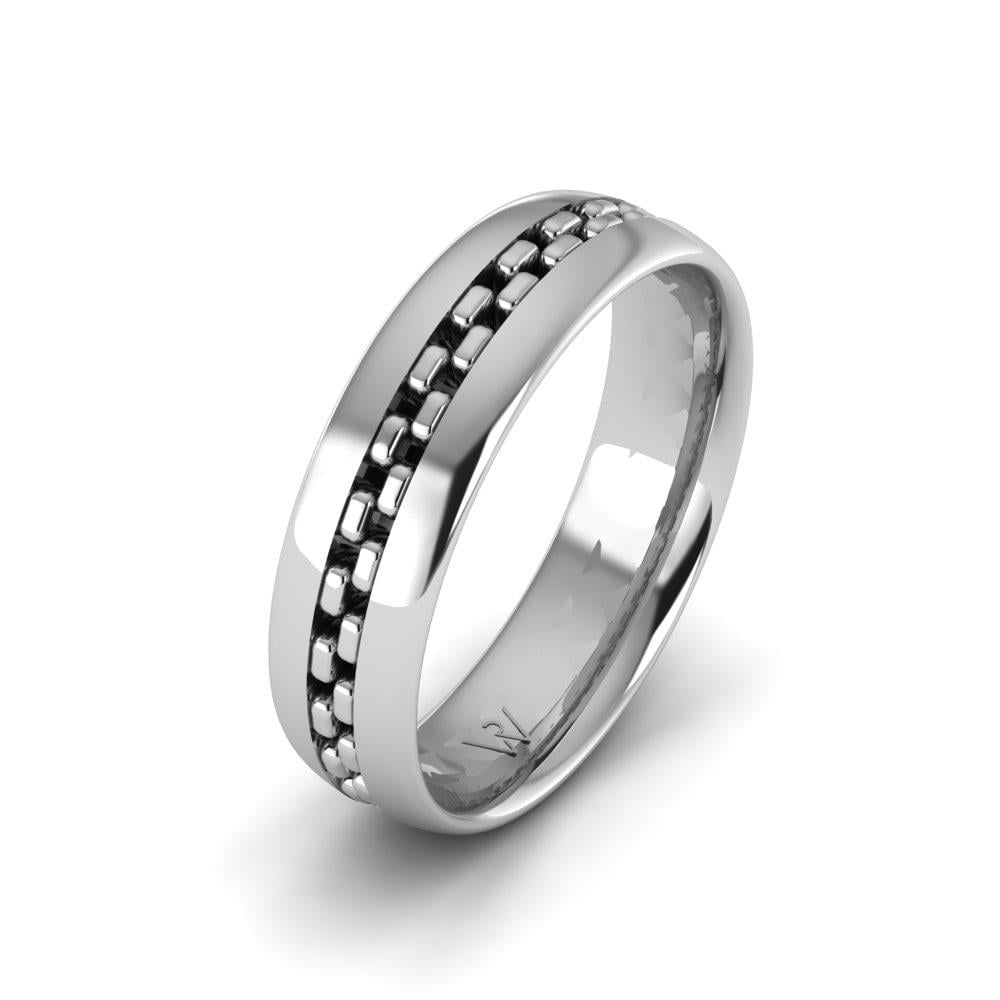 Modern wedding rings for men Passion White Gold 