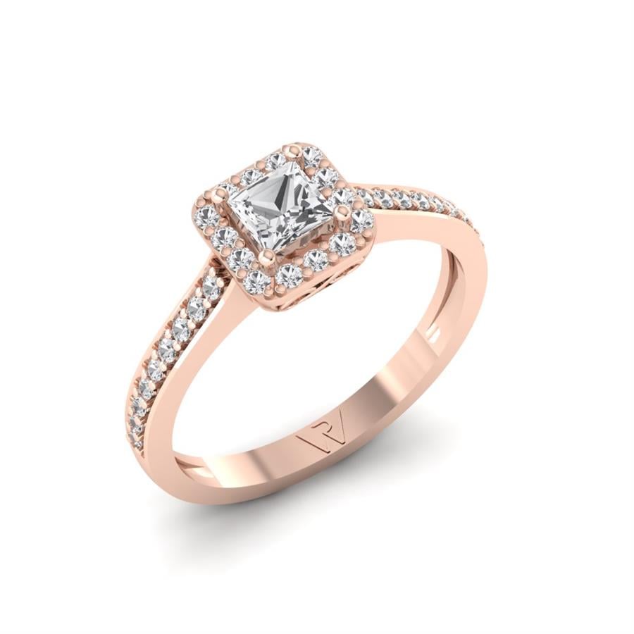 Solitaires Auréa Or Rose Oxyde de zirconium 1.3 ct