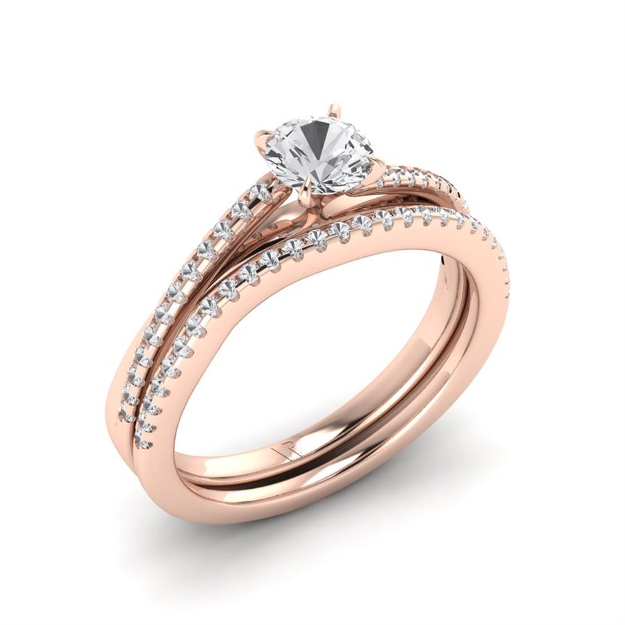 Solitaires Bijou Or Rose Diamant 0.80 ct