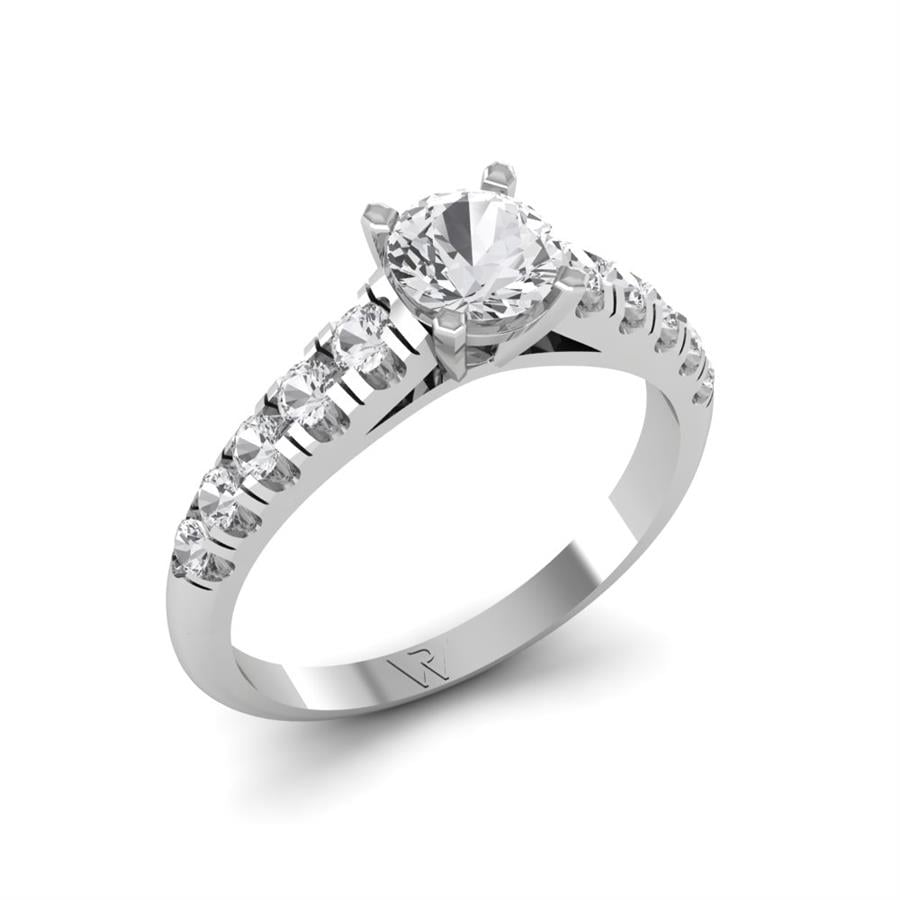 Solitaires Éclat Argent Rhodié Blanc Oxyde de zirconium 0.6 ct