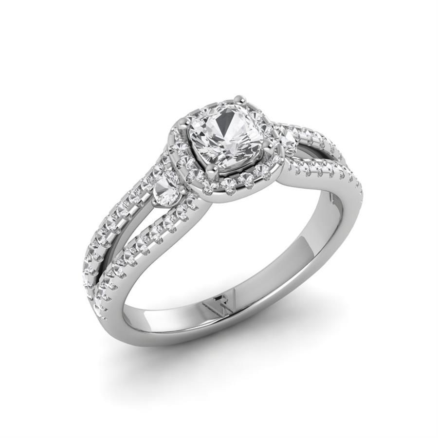Solitaires Dune Argent Rhodié Blanc Oxyde de zirconium 1 ct