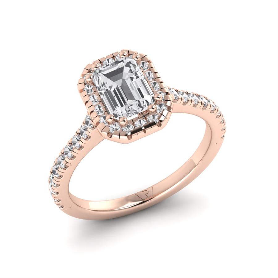 Solitaires Elixir Argent Plaqué Or Rose Oxyde de zirconium 1.60 ct