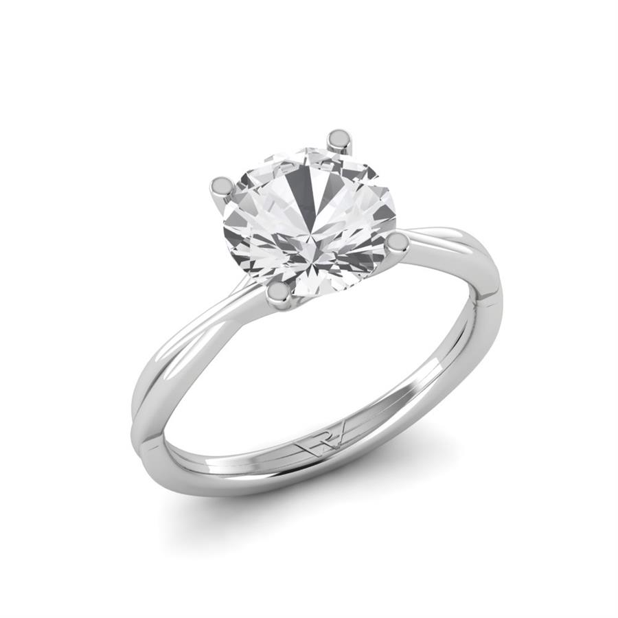Solitaires Ellora Argent Rhodié Blanc Oxyde de zirconium 2 ct