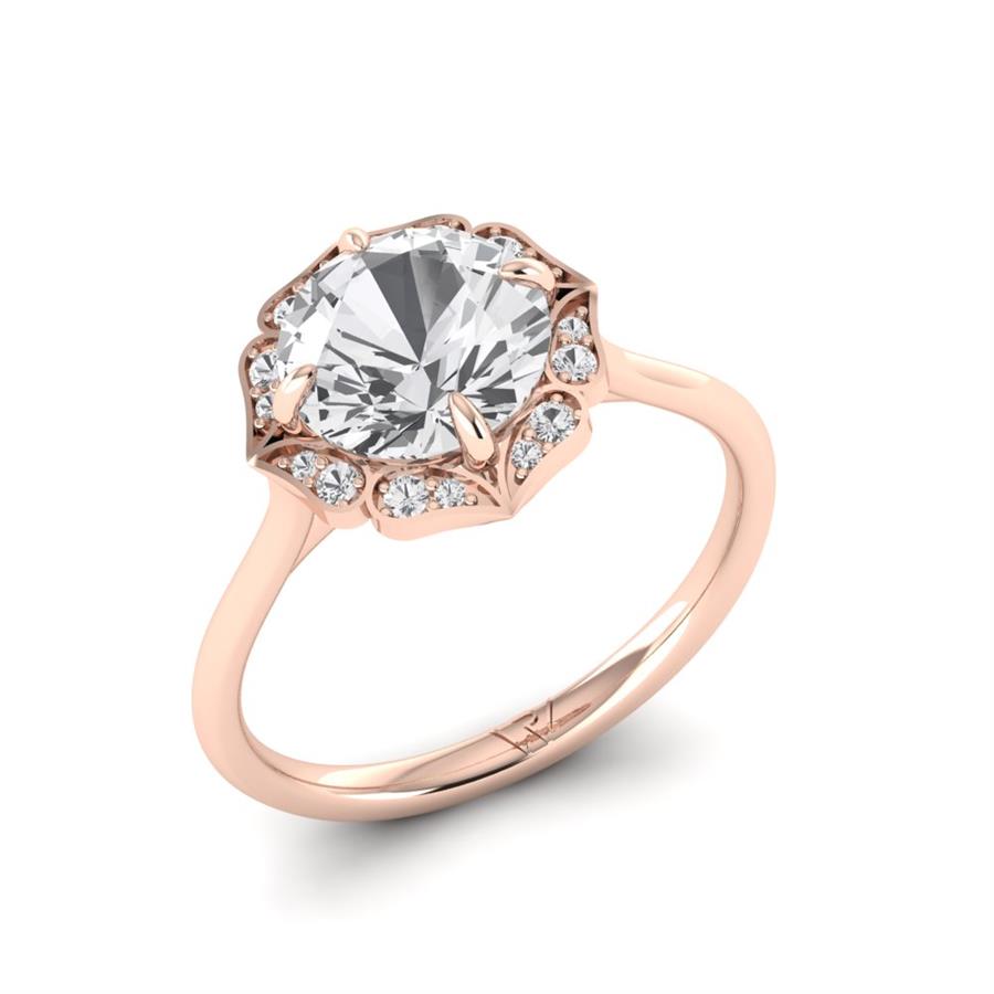 Solitaires Elyra Argent Plaqué Or Rose Diamant 2.10 ct