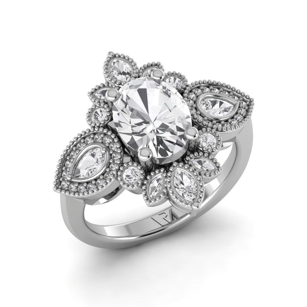 Solitaires Francine Or Blanc Oxyde de zirconium 2 ct