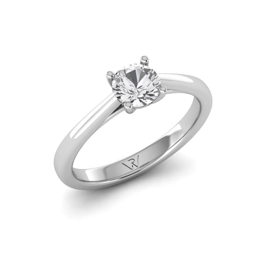Solitaires Magnifique Or Blanc Argent Diamant 0.60 ct