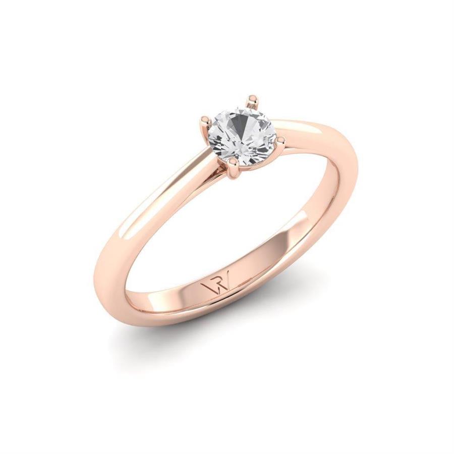 Solitaires Magnifique Or Rose Argent Diamant 0.33 ct
