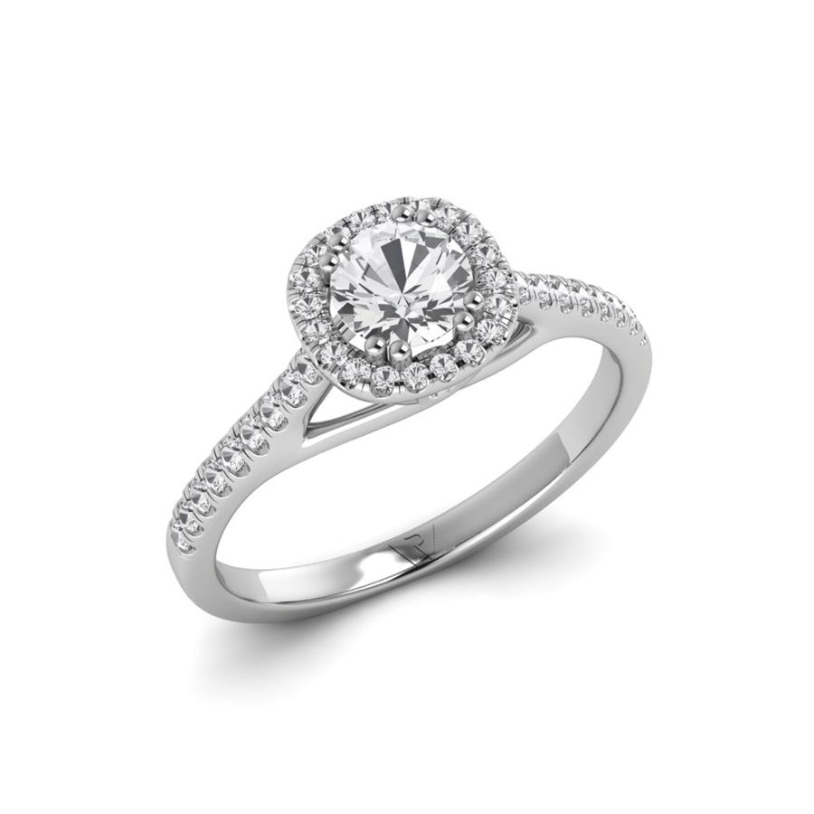 Solitaires Miroir Or Blanc Oxyde de zirconium 0.67 ct